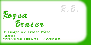 rozsa braier business card